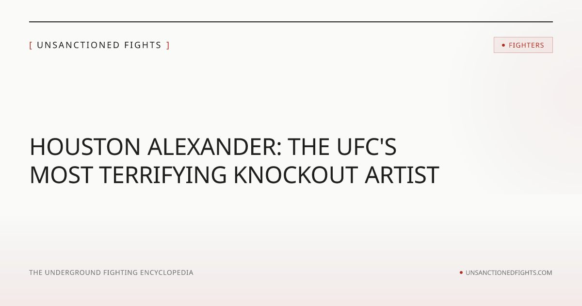 Houston Alexander - Fighter Profile | Unsanctioned Fights