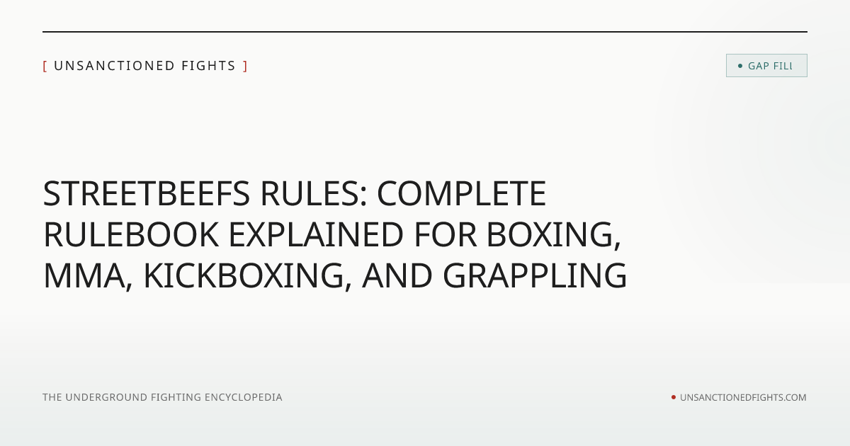 Streetbeefs Rules Explained | Unsanctioned Fights