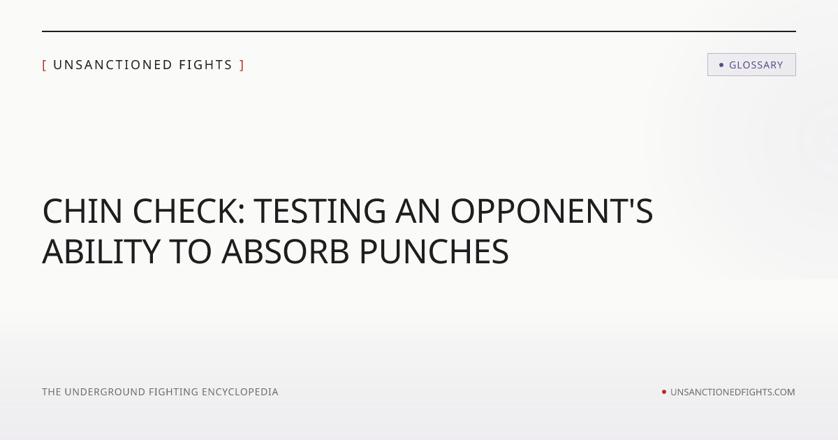 Chin Check | Unsanctioned Fights