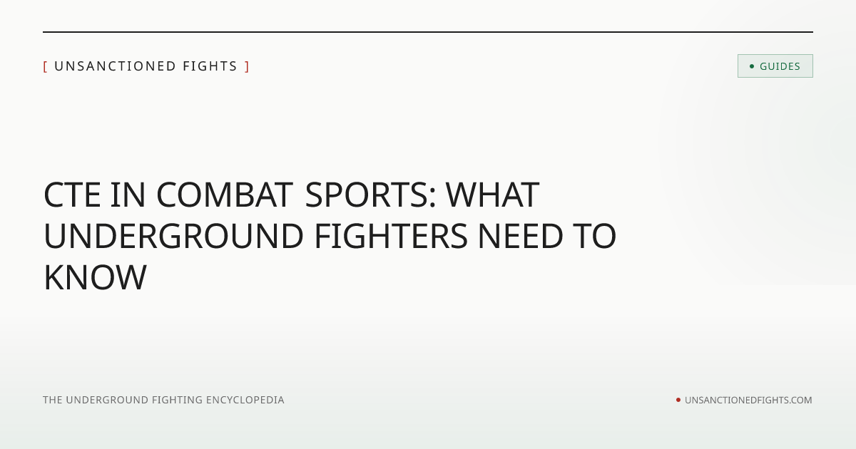 CTE in Combat Sports | UNSANCTIONED FIGHTS