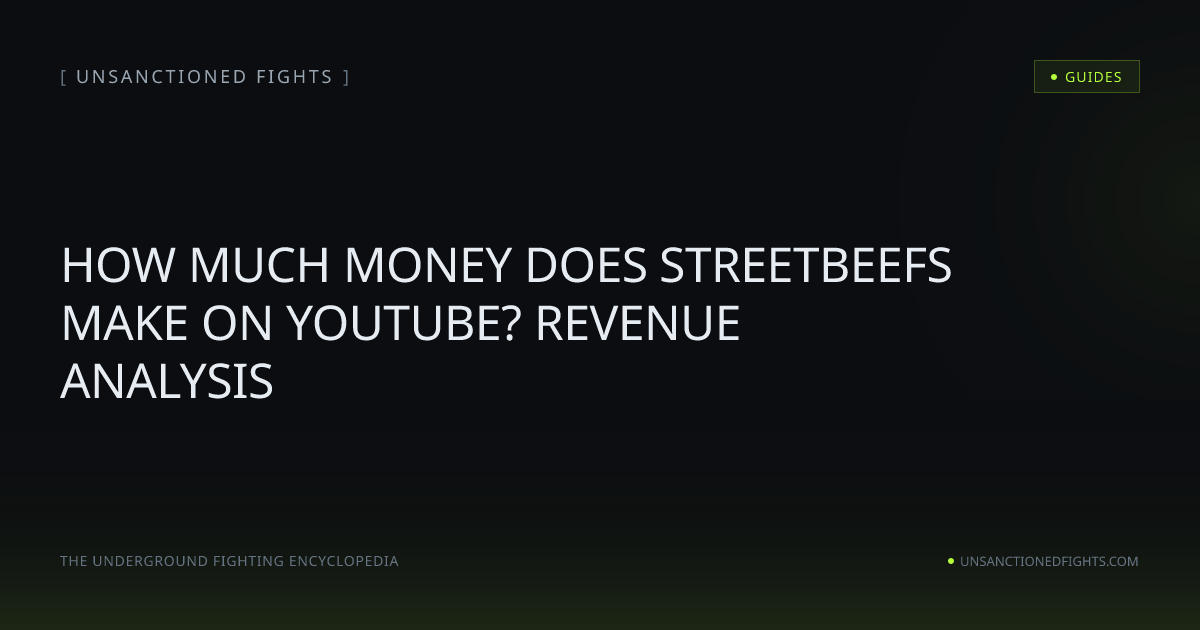 Streetbeefs YouTube Revenue | UNSANCTIONED FIGHTS