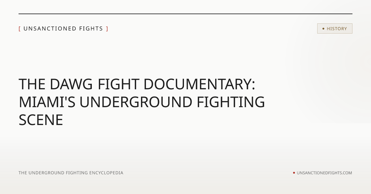 Dawg Fight Documentary | Unsanctioned Fights