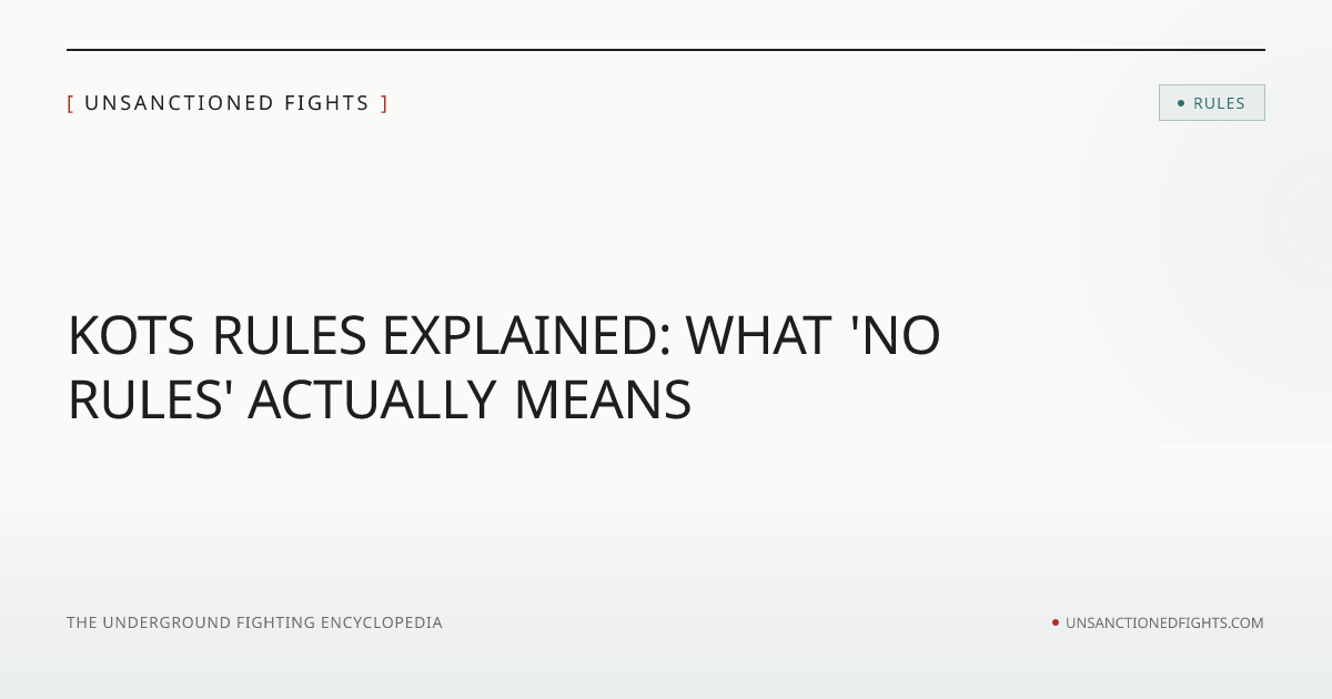 KOTS Rules: What 'No Rules' Actually Means (Banned Moves, KO-Only Format)