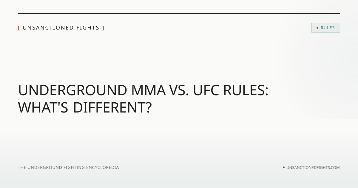 Underground MMA vs UFC Rules | Unsanctioned Fights